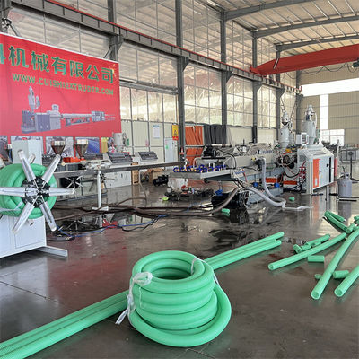 High Speed 50-160mm Double Wall Corrugated Pipe Machine / Plastic HDPE DWC Pipe Machine