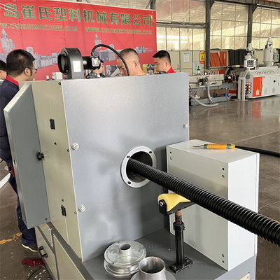 Corrugated Conduit Extrusion Line Powered by Sj75/30 Single Screw Extruder for HDPE Single Wall Corrugated Cable Duct