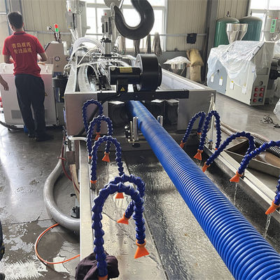 PP HDPE Double Wall Corrugated Pipe Machine for Single Screw Extruder 40mm-160mm Pipe Od Extrusion