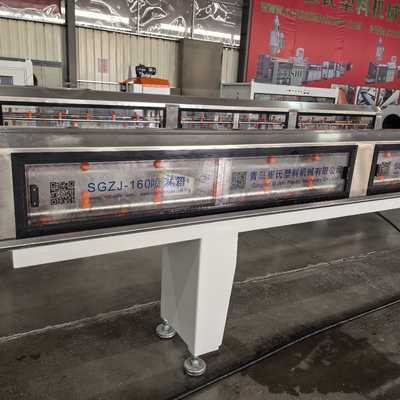 Single Screw Design PE Pipe Extrusion Line 9 Meters Long Vacuum Tank Total SUS304 Material and PPR Raw Material