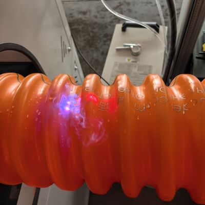 Flexible HDPE PE Carbon Spiral Pipe Production Line / High Ring Stiffness Low Voltage Electric Sleeve Machine