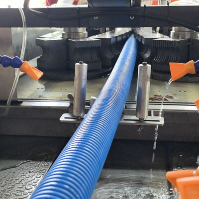 PE HDPE PP PVC Single Wall Corrugated Tube Extrusion Line Plastic Electrical Conduit Flexible Hose Pipe Manufacturing Making Machine